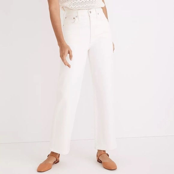 New Madewell- The Petite Perfect Vintage Wide-Leg Crop Jean in Tile White - Picture 4 of 5